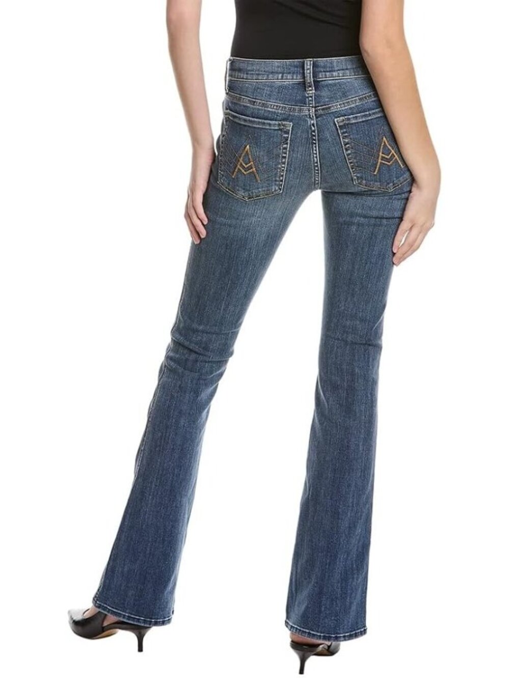 7 For All Mankind Womens A Pocket Bootcut Jeans Size 30 Dark Wash Denim Stretch